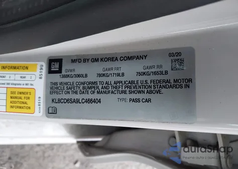 2020 Chevrolet Spark Fwd 1Lt Automatic from USA, damaged, VIN KL8CD6SA9LC466404